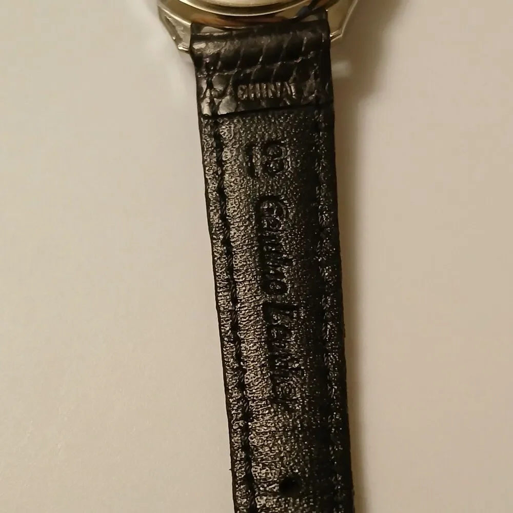 Gallaudet CSI Women's Silver Tone Dial Swiss Black Leather Band Watch WR 3ATM - Picture 8 of 12